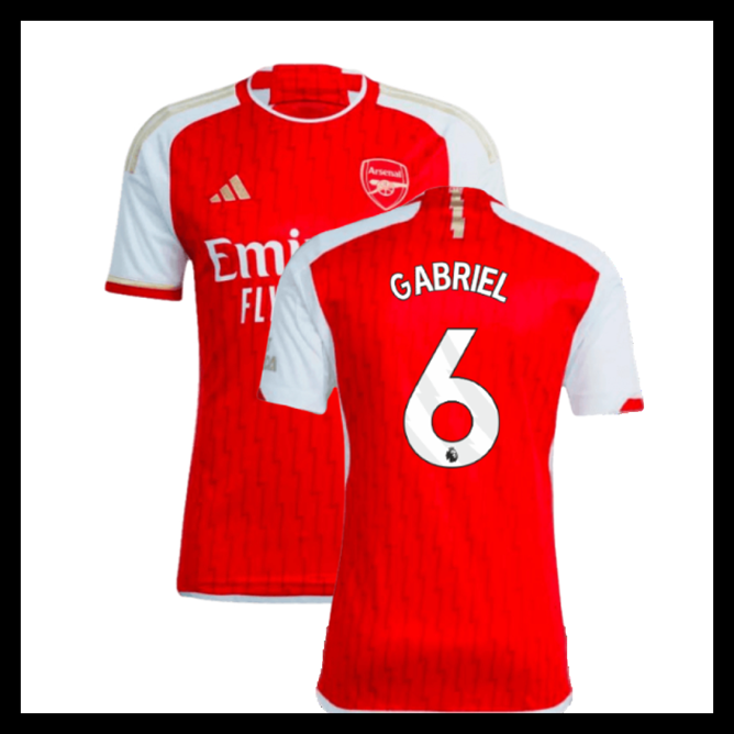 Billige Fodboldtrøjer Arsenal 2023-2024 GABRIEL #6 Hjemmebanetrøje