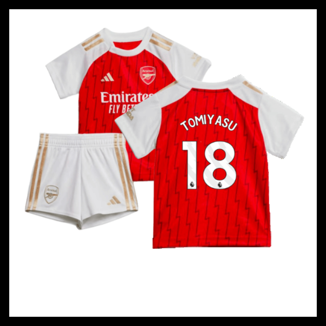 Billige Fodboldtrøjer Arsenal 2023-2024 Børn TOMIYASU #18 Hjemmebanetrøje