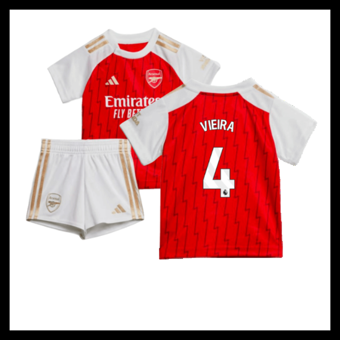 Billige Fodboldtrøjer Arsenal 2023-2024 Børn VIEIRA #4 Hjemmebanetrøje