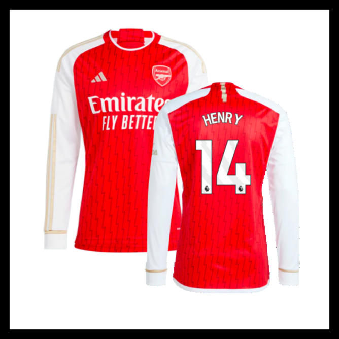 Billige Fodboldtrøjer Arsenal 2023-2024 HENRY #14 Lange ærmer Hjemmebanetrøje
