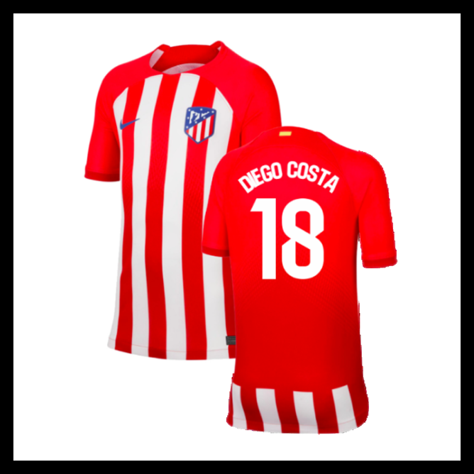 Billige Fodboldtrøjer Atletico Madrid 2023-2024 DIEGO COSTA #18 Hjemmebanetrøje
