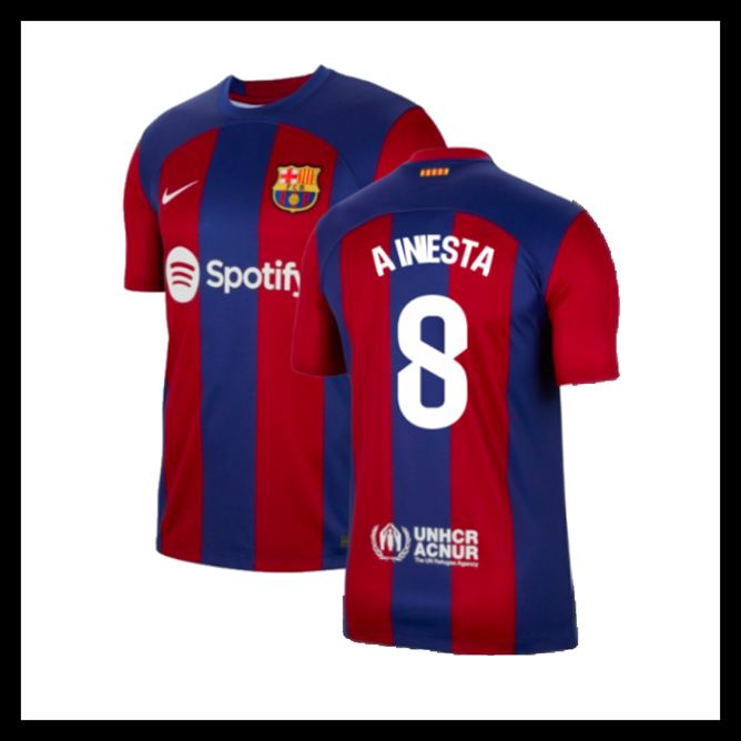 Billige Fodboldtrøjer Barcelona 2023-2024 A INIESTA #8 Hjemmebanetrøje
