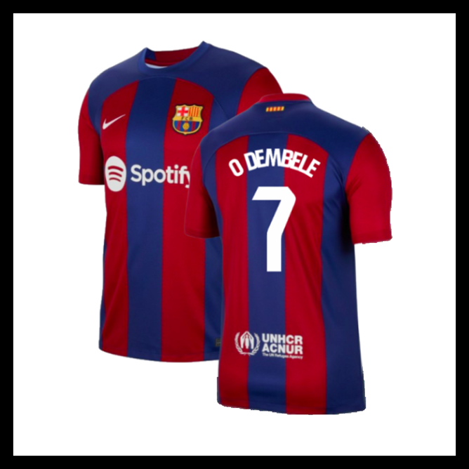 Billige Fodboldtrøjer Barcelona 2023-2024 O DEMBELE #7 Hjemmebanetrøje