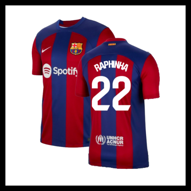 Billige Fodboldtrøjer Barcelona 2023-2024 RAPHINHA #22 Hjemmebanetrøje
