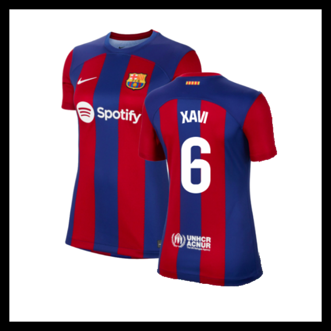Billige Fodboldtrøjer Barcelona 2023-2024 Dame XAVI #6 Hjemmebanetrøje