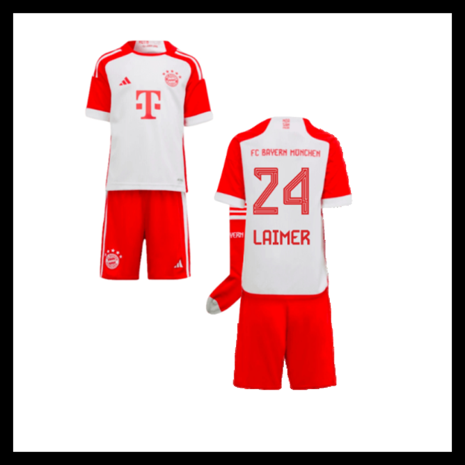 Billige Fodboldtrøjer Bayern München 2023-2024 Børn LAIMER #24 Hjemmebanetrøje
