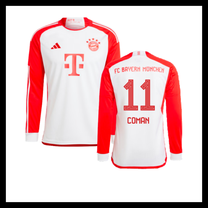 Billige Fodboldtrøjer Bayern München 2023-2024 COMAN #11 Lange ærmer Hjemmebanetrøje