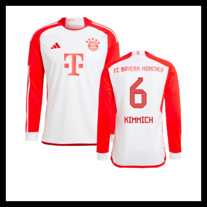 Billige Fodboldtrøjer Bayern München 2023-2024 KIMMICH #6 Lange ærmer Hjemmebanetrøje