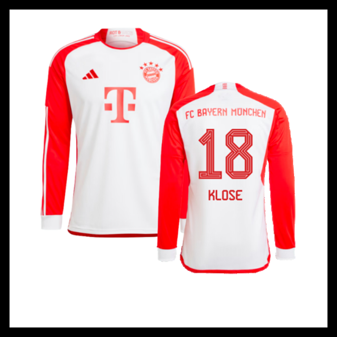 Billige Fodboldtrøjer Bayern München 2023-2024 KLOSE #18 Lange ærmer Hjemmebanetrøje