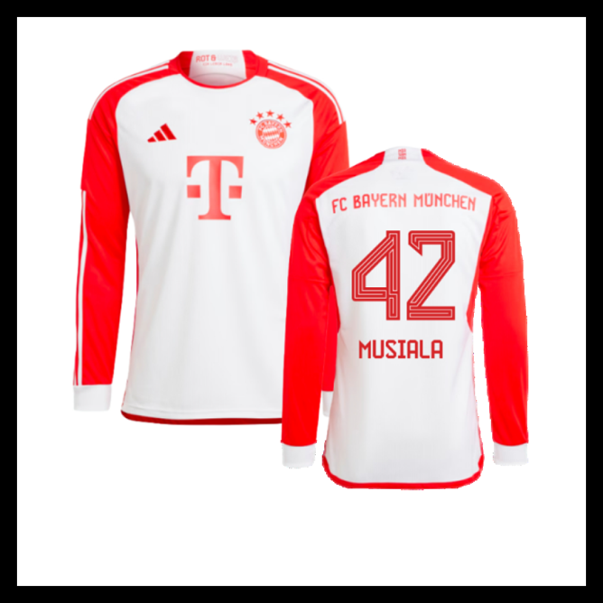 Billige Fodboldtrøjer Bayern München 2023-2024 MUSIALA #42 Lange ærmer Hjemmebanetrøje