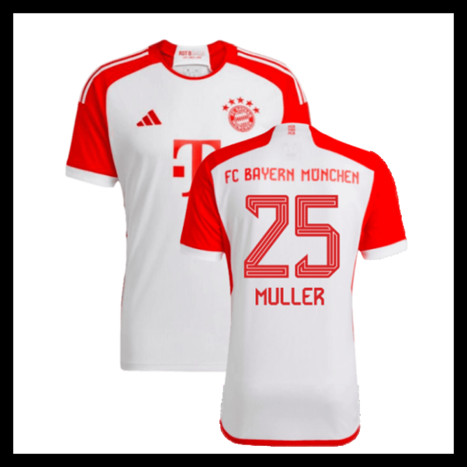 Billige Fodboldtrøjer Bayern München 2023-2024 MULLER #25 Hjemmebanetrøje
