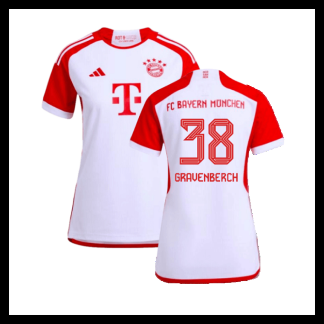 Billige Fodboldtrøjer Bayern München 2023-2024 Dame GRAVENBERCH #38 Hjemmebanetrøje