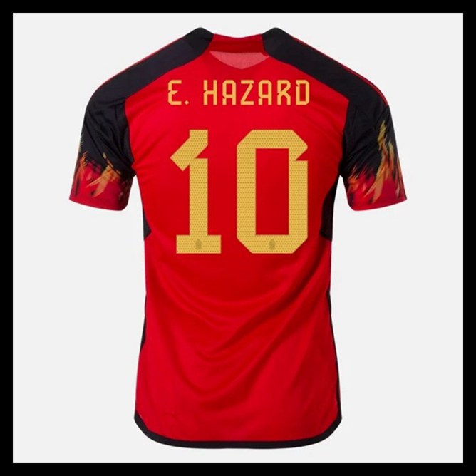 Billige Fodboldtrøjer Belgien VM I Fodbold 2022 E HAZARD #10 Hjemmebanetrøje