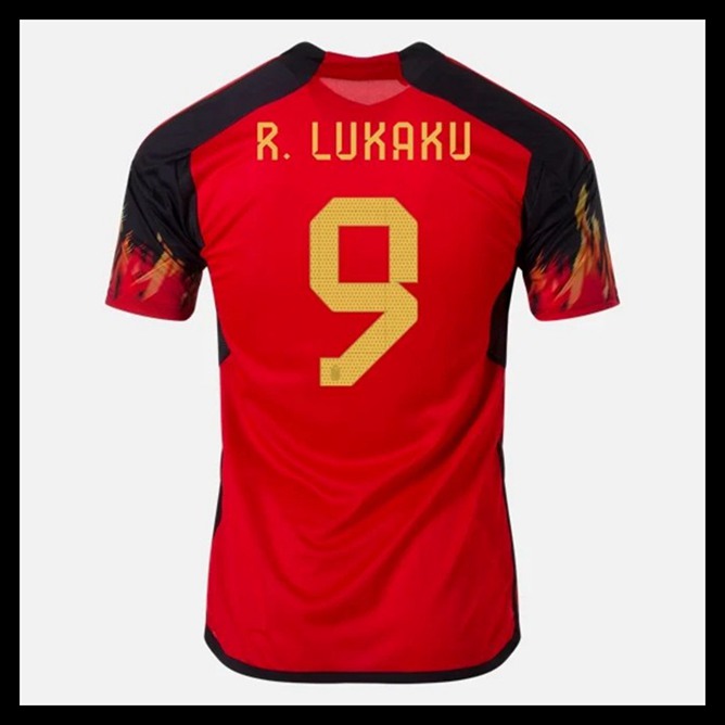 Billige Fodboldtrøjer Belgien VM I Fodbold 2022 R LUKAKU #9 Hjemmebanetrøje