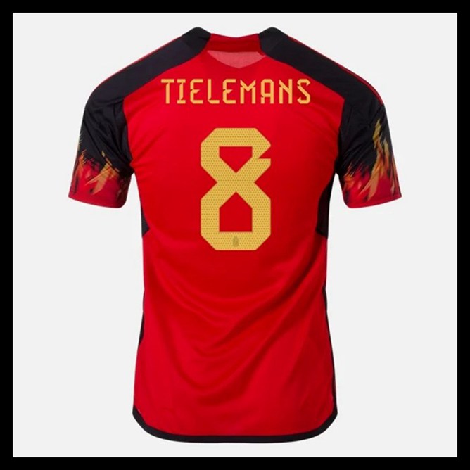 Billige Fodboldtrøjer Belgien VM I Fodbold 2022 TIELEMANS #8 Hjemmebanetrøje