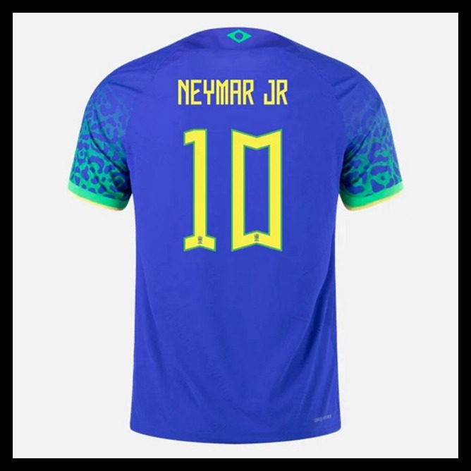 Billige Fodboldtrøjer Brasilien VM I Fodbold 2022 NEYMAR #10 Udebanetrøje
