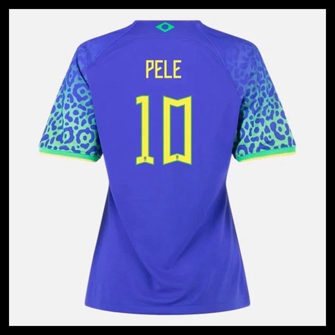 Billige Fodboldtrøjer Brasilien VM I Fodbold 2022 Dame PELE #10 Udebanetrøje