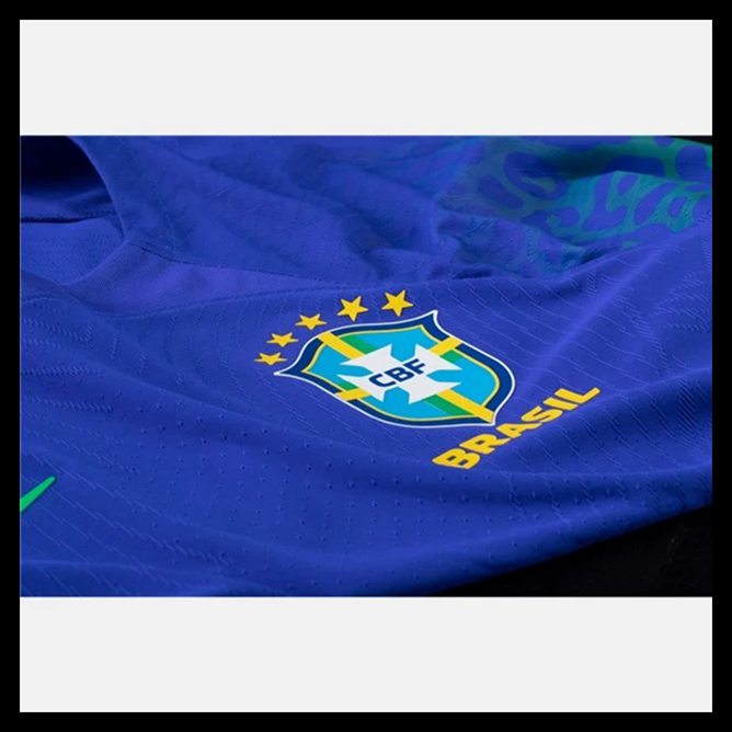 design din egen Billige Fodboldtrøjer Brasilien VM I Fodbold 2022 Udebanetrøje shoppen