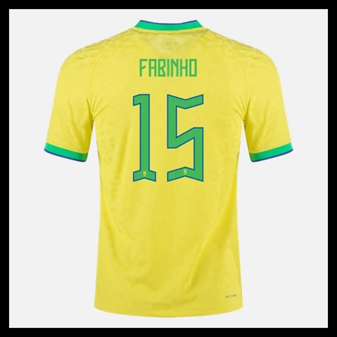 Billige Fodboldtrøjer Brasilien VM I Fodbold 2022 FABINHO #15 Hjemmebanetrøje