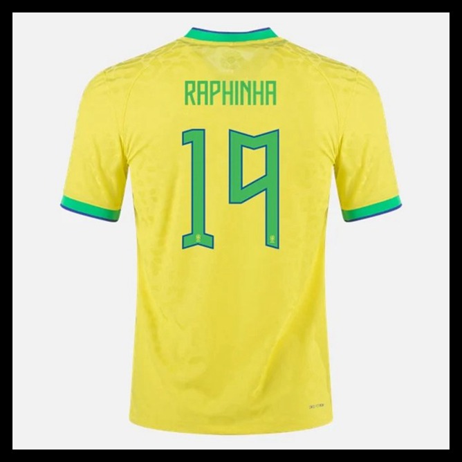 Billige Fodboldtrøjer Brasilien VM I Fodbold 2022 RAPHINHA #19 Hjemmebanetrøje
