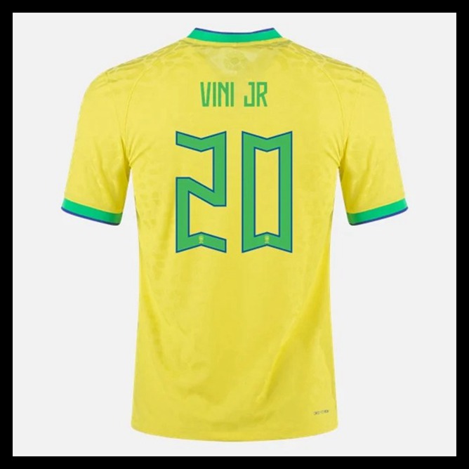 Billige Fodboldtrøjer Brasilien VM I Fodbold 2022 VINI JR #20 Hjemmebanetrøje