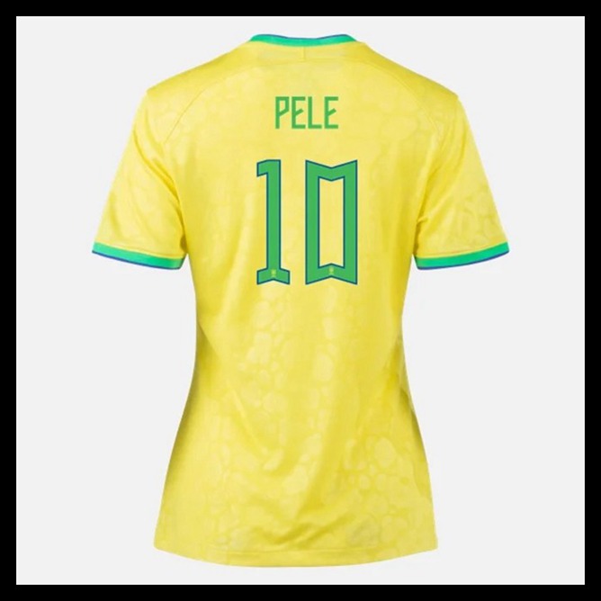 Billige Fodboldtrøjer Brasilien VM I Fodbold 2022 Dame PELE #10 Hjemmebanetrøje