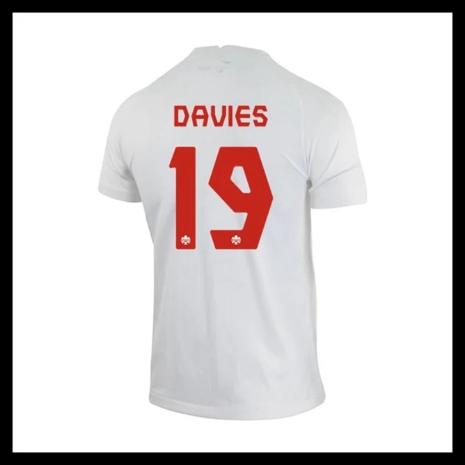 Billige Fodboldtrøjer Canada VM I Fodbold 2022 DAVIES #19 Udebanetrøje
