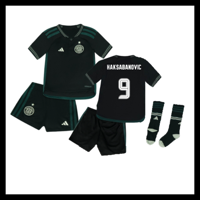 Billige Fodboldtrøjer Celtic 2023-2024 Børn HAKSABANOVIC #9 Udebanetrøje