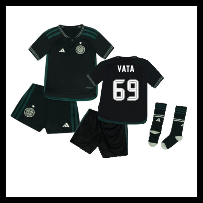 Billige Fodboldtrøjer Celtic 2023-2024 Børn VATA #69 Udebanetrøje