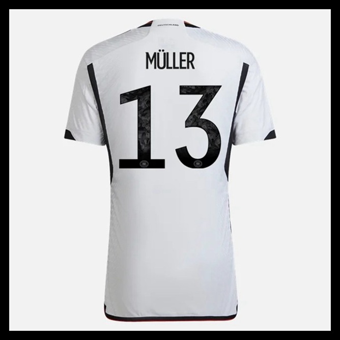 Billige Fodboldtrøjer Tyskland VM I Fodbold 2022 MULLER #13 Hjemmebanetrøje