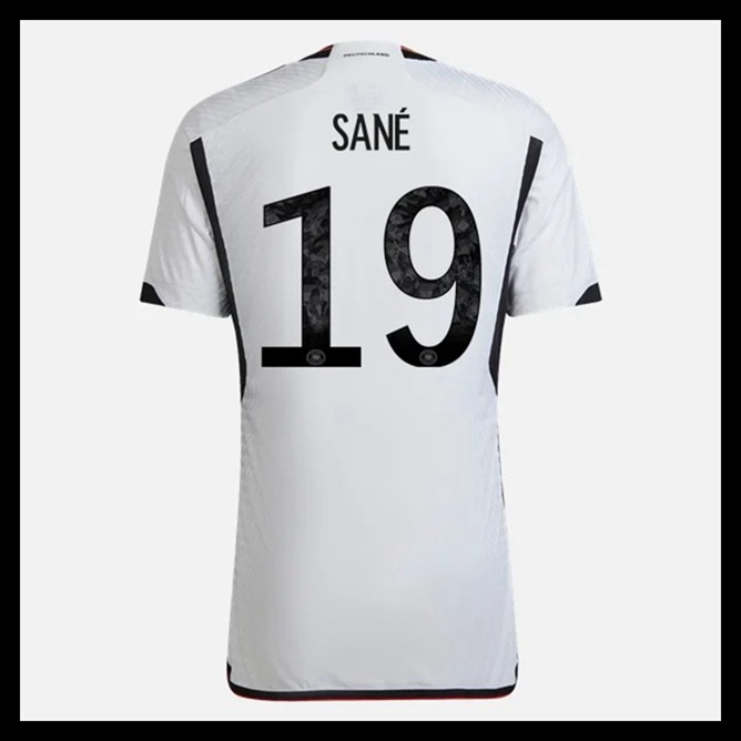 Billige Fodboldtrøjer Tyskland VM I Fodbold 2022 SANE #19 Hjemmebanetrøje