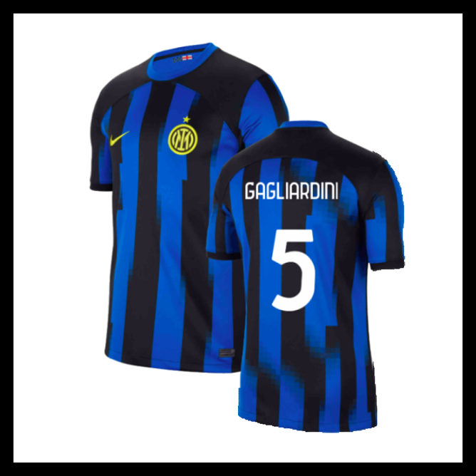 Billige Fodboldtrøjer Inter Milan 2023-2024 GAGLIARDINI #5 Hjemmebanetrøje
