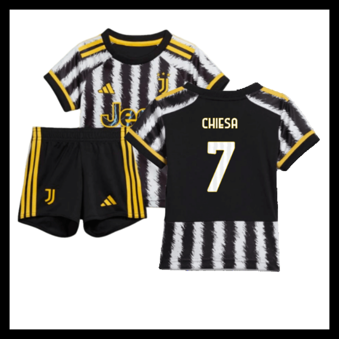 Billige Fodboldtrøjer Juventus 2023-2024 Børn CHIESA #7 Hjemmebanetrøje