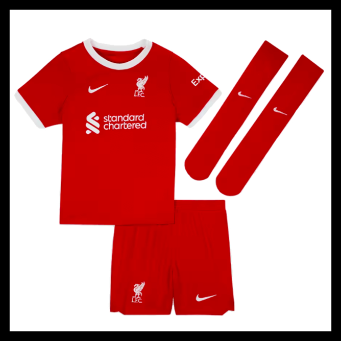 Billige Fodboldtrøjer Liverpool 2023-2024 Børn Hjemmebanetrøje