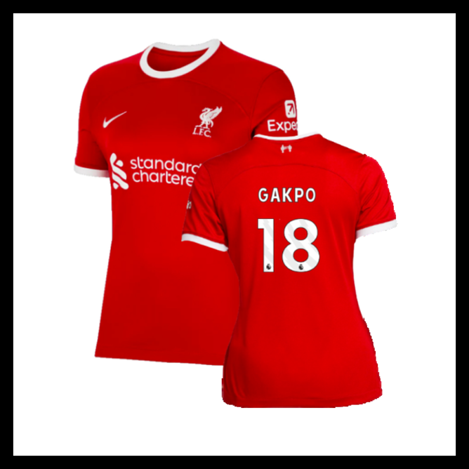 Billige Fodboldtrøjer Liverpool 2023-2024 Dame GAKPO #18 Hjemmebanetrøje