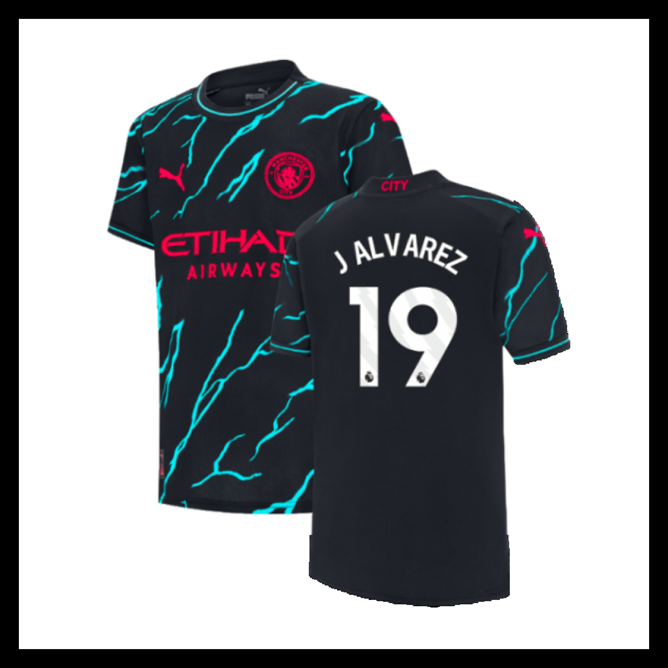 Billige Fodboldtrøjer Manchester City 2023-2024 J ALVAREZ #19 Tredjetrøje