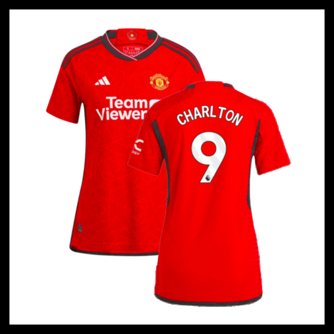 Billige Fodboldtrøjer Manchester United 2023-2024 Dame CHARLTON #9 Hjemmebanetrøje