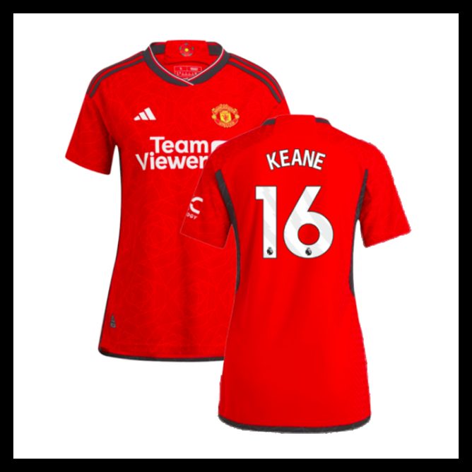 Billige Fodboldtrøjer Manchester United 2023-2024 Dame KEANE #16 Hjemmebanetrøje