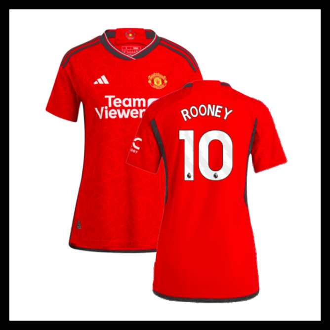 Billige Fodboldtrøjer Manchester United 2023-2024 Dame ROONEY #10 Hjemmebanetrøje