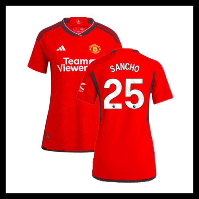 Billige Fodboldtrøjer Manchester United 2023-2024 Dame SANCHO #25 Hjemmebanetrøje