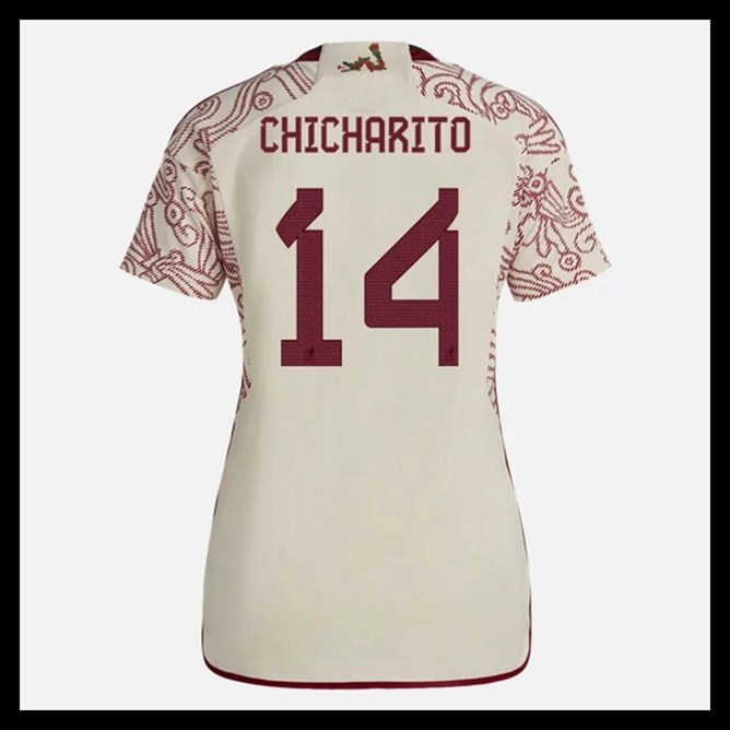 Billige Fodboldtrøjer Mexico VM I Fodbold 2022 Dame CHICHARITO #14 Udebanetrøje