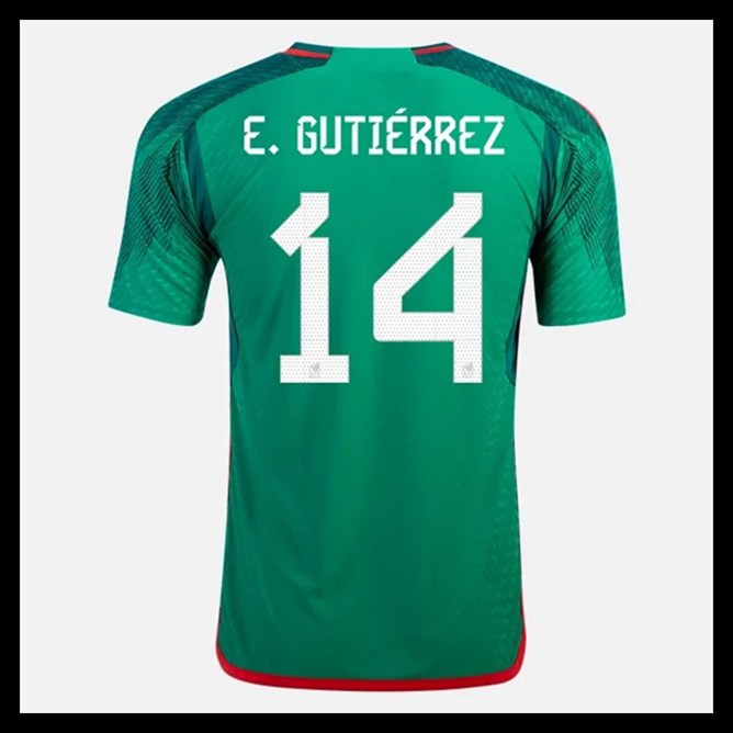 Billige Fodboldtrøjer Mexico VM I Fodbold 2022 E GUTIERREZ #14 Hjemmebanetrøje