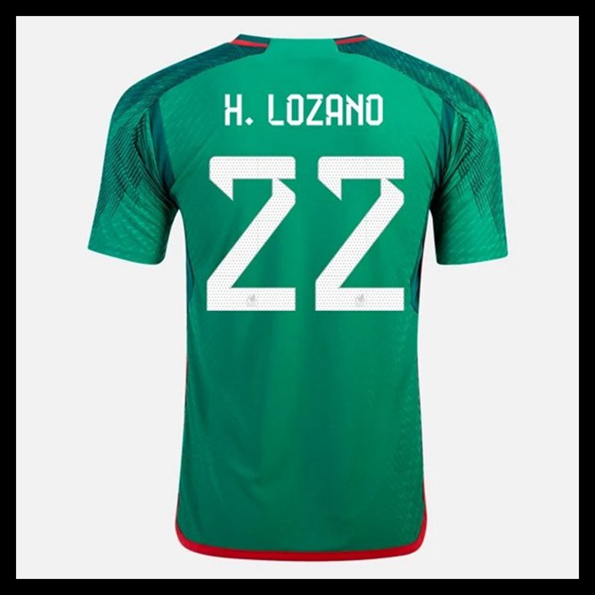 Billige Fodboldtrøjer Mexico VM I Fodbold 2022 H LOZANO #22 Hjemmebanetrøje