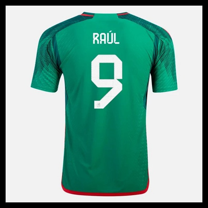 Billige Fodboldtrøjer Mexico VM I Fodbold 2022 RAUL #9 Hjemmebanetrøje