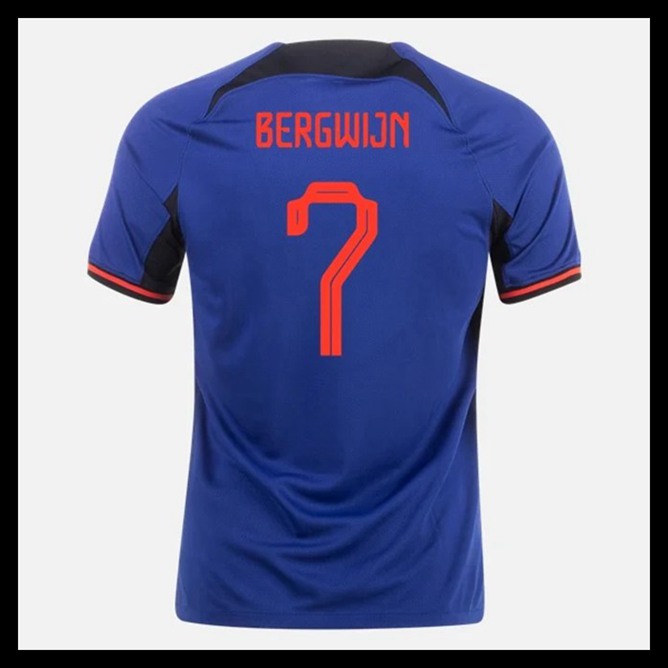 Billige Fodboldtrøjer Holland VM I Fodbold 2022 BERGWIJN #7 Udebanetrøje