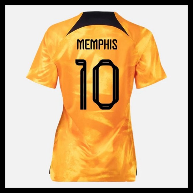 Billige Fodboldtrøjer Holland VM I Fodbold 2022 Dame MEMPHIS #10 Hjemmebanetrøje