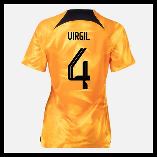 Billige Fodboldtrøjer Holland VM I Fodbold 2022 Dame VIGIL #4 Hjemmebanetrøje