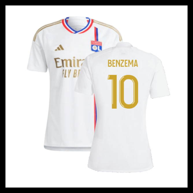 Billige Fodboldtrøjer Lyonnais 2023-2024 BENZEMA #10 Hjemmebanetrøje