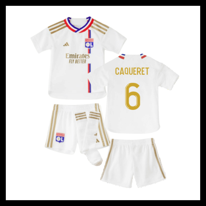 Billige Fodboldtrøjer Lyonnais 2023-2024 Børn CAQUERET #6 Hjemmebanetrøje