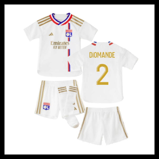Billige Fodboldtrøjer Lyonnais 2023-2024 Børn DIOMANDE #2 Hjemmebanetrøje